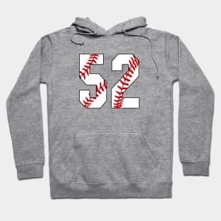Baseball Number 52 #52 Baseball Shirt Jersey Favorite Player Biggest Fan Hoodie